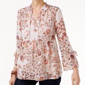 Style Co Petite Floral-Print Babydoll B Copper